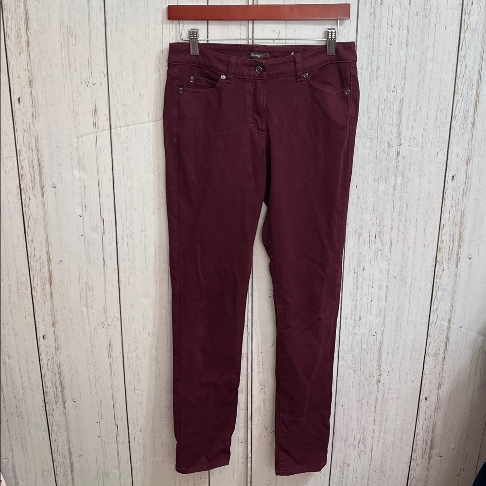 J. McLaughlin Deep Maroon Red Pants Size 2 Skinny Fit